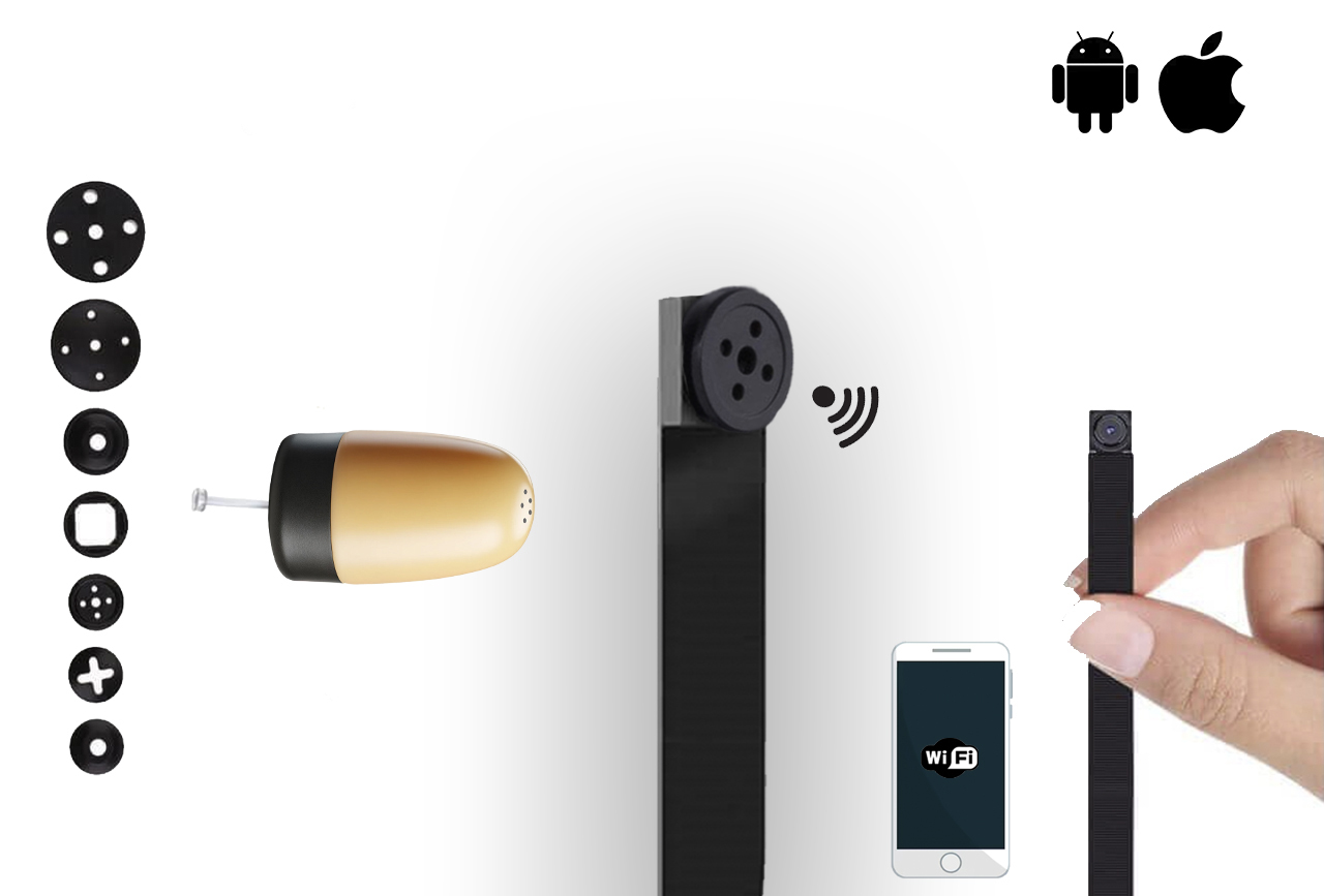 Kit Cámara Espía Botón WIFI + Pinganillo Super Mini